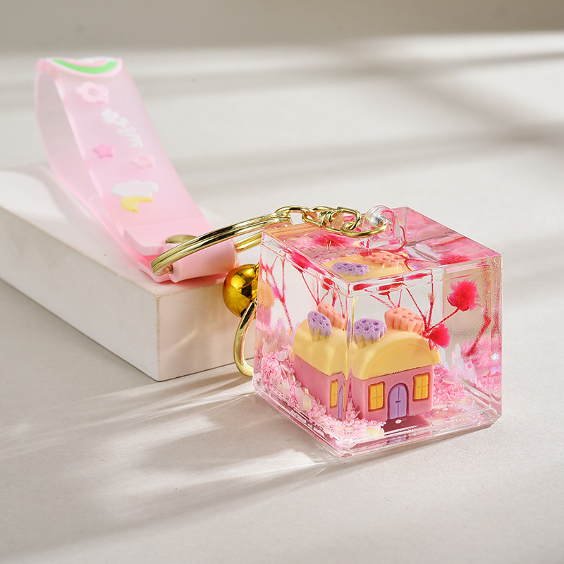 62g Weight Bag Pendant, Keychain Classification 1 Piece Quantity Daily Occasion Acrylic Material House Pattern Unisex Gender Cute Style Cute House Arylic Unisex Bag Pendant Keychain 4