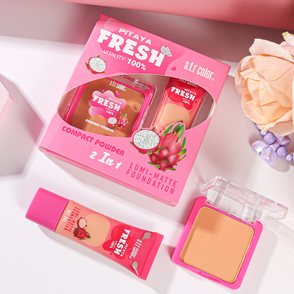 s.f.r color transfronterizo exclusivo para el maquillaje de color concelador de control de aceite de fondo líquido duradero polvo 2 en 1 conjunto de base de maquillaje