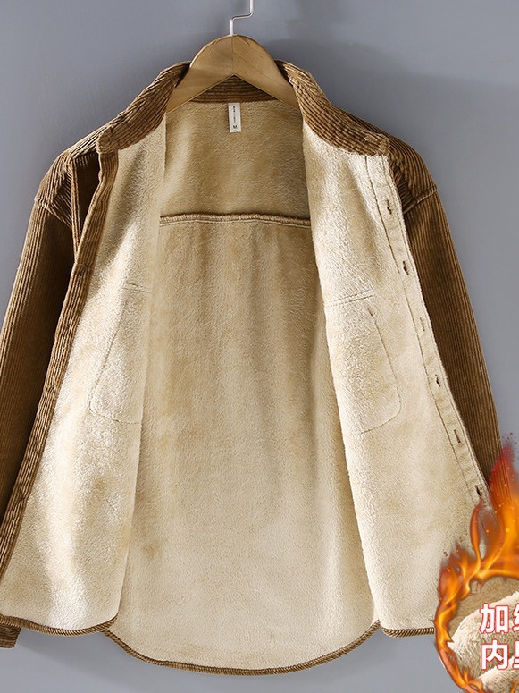 Chaqueta informal cálida y gruesa con forro polar estilo vintage para hombres jóvenes, nueva colección otoño-invierno G151