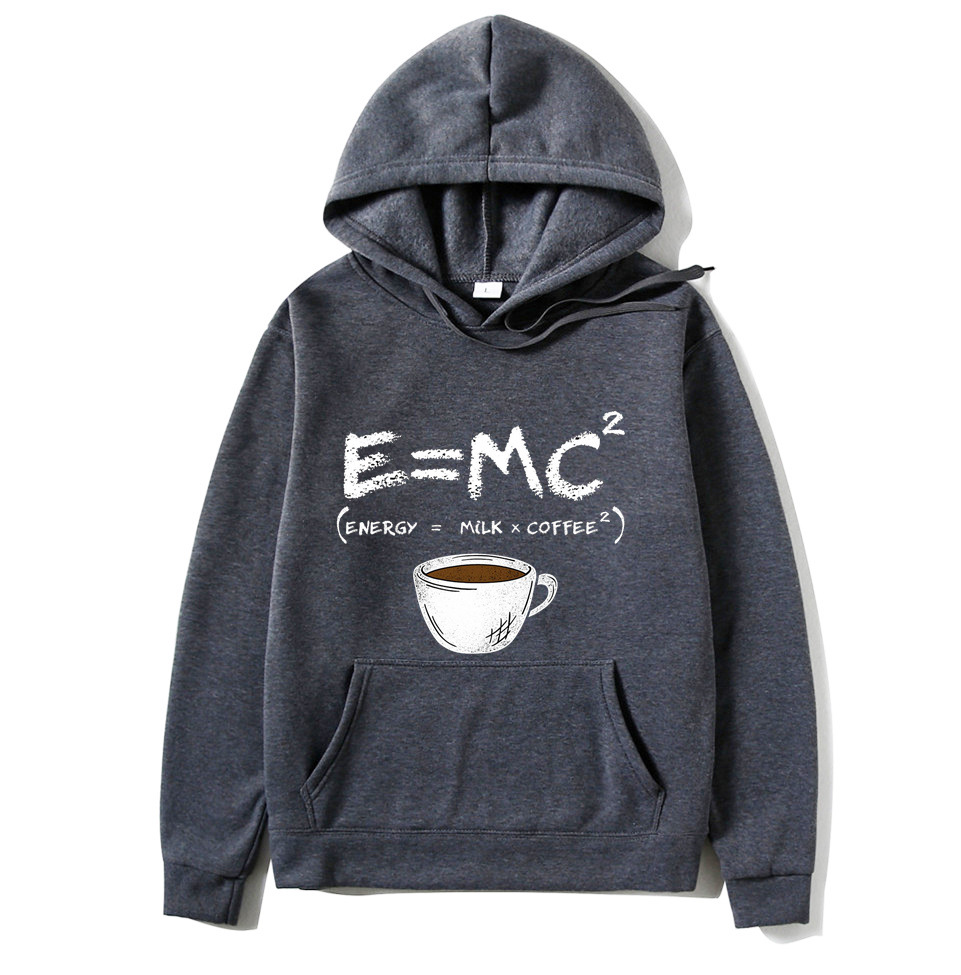 Energi=Mjölk+kaffetryck Modemärke Graffiti Bokstavstryck Huvtröja kappa_voghion.com