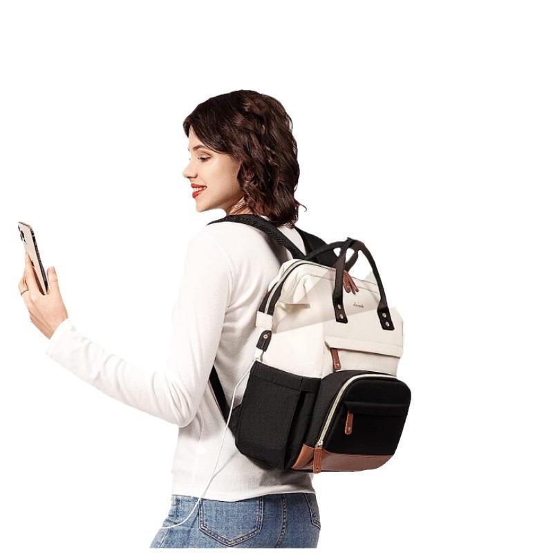 Nueva mochila de computadora portátil para mujeres 15.6 pulgadas con puerto USB Mochila educadora de gran capacidad