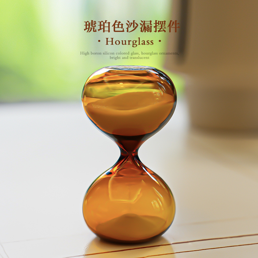 Nórdico hogar de vidrio de colores relojes de arena temporizador creativo regalos adornos relojes de arena ámbar fábrica al por mayor