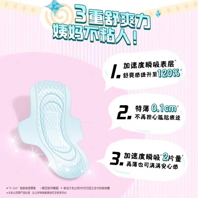 花の生理用ナプキン. 雅超シルク薄特長日常翼型生理用ナプキン28枚25cm 7095|undefined