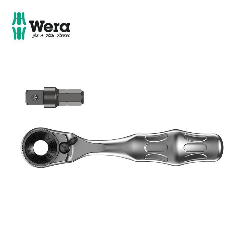 德国原装进口wera维拉五金工具8001 A 迷你棘轮扳手手柄 带转接头
