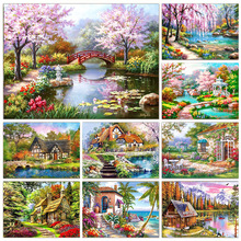 跨境新款钻石画风景画钻石画DIY圆钻/方钻亚马逊爆款卧室装饰画