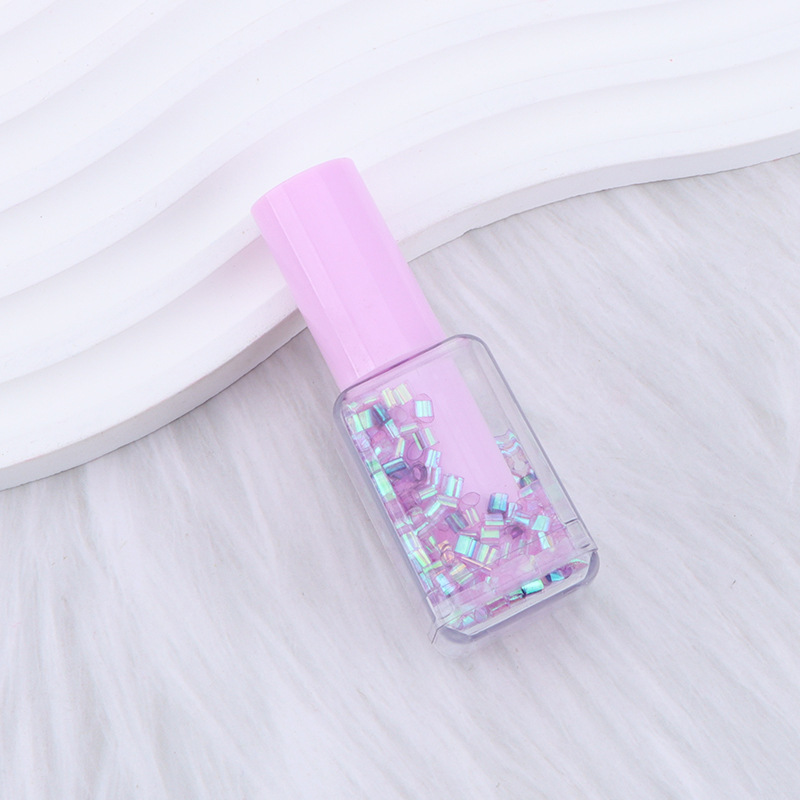 Pluma resaltador de botella de esmalte de uñas de forma linda, frasco corto de botella de una sola cabeza, lápiz labial, frasco de botella de lápiz labial de cuatro esquinas, bolígrafo de arena movediza
