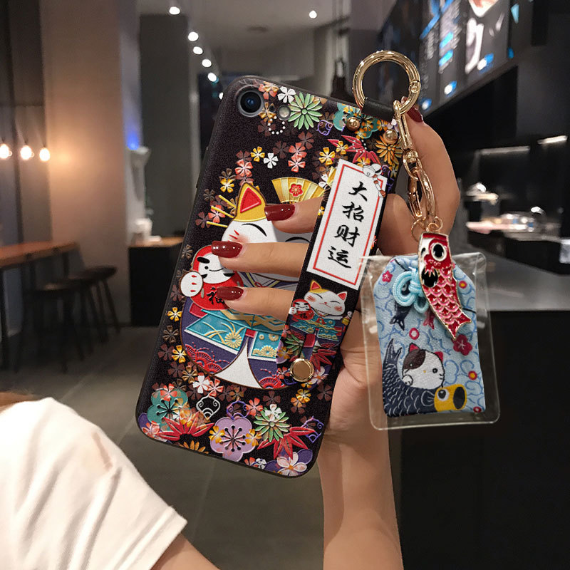 Yuanqi Cat Is Suitable for Apple 15 Phone Case 8Plus Good Luck Iphone17 Chinese Style Female 6S New Model