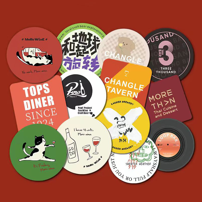 Paper Coasters, Absorbent Paper Coasters, Customized Disposable Coasters, Creative Production, Discount Gifts, Creative Coasters