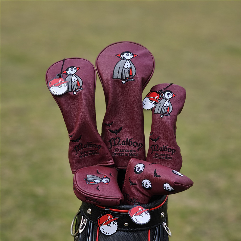 Golf clubs, helmet