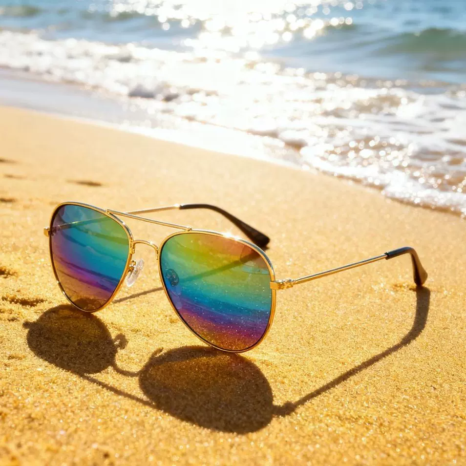 3026太阳眼镜3025镀膜炫彩五彩绿膜蓝膜3026太阳眼镜飞行墨镜