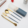 Straw stainless steel for elementary school students for traveling, handheld set, tableware, Birthday gift