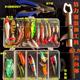 Fishing Lures Kit Mixed Including Minnow Popper Crank Baits with Hooks for Saltwater Freshwater Trout Bass Salmon Fishing