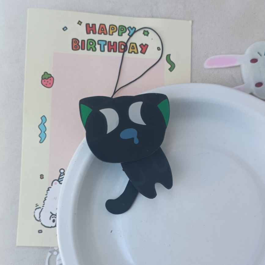 검은 고양이 아크릴 키링 열쇠고리 가방 장식