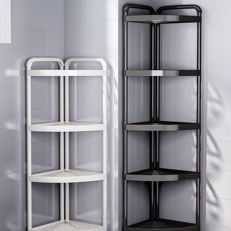 Plastic Storage Rack Floor-Standing Multi-Layer Triangular Storage Rack Toilet Storage Bathroom Corner Rack Washbasin Shelf Storage Rack