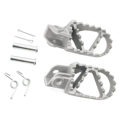 Suitable for Ktm50Sx 1998-2020 Off-Road Motorcycle Aluminum Precision Die-Cast Foot Pedals (Motorcycle pedals) - silver