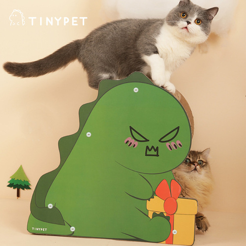 Tinypet little mustard dinosaur cat scratching board corrugated cat nest cat climbing frame vertical cat claw board supplies cat toys