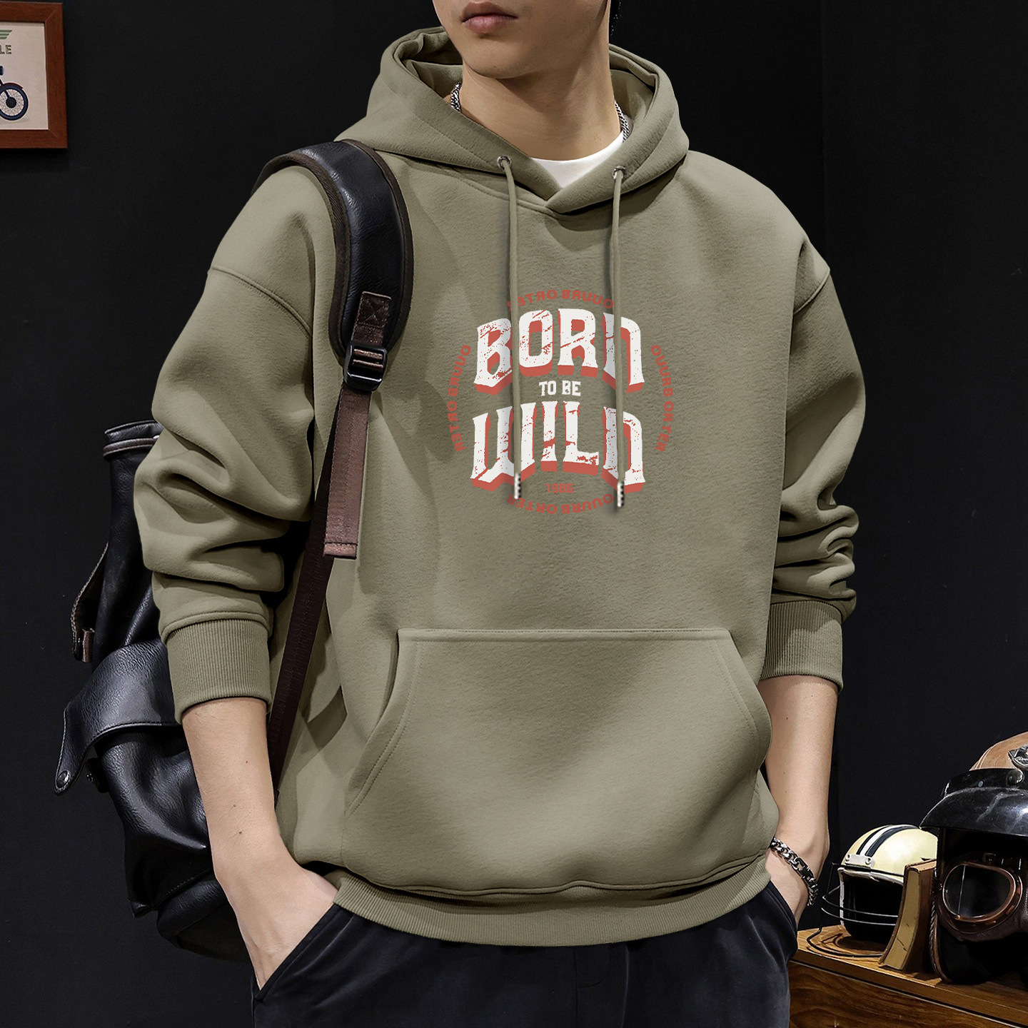 Avena gris sudadera con capuz Regular - 2153