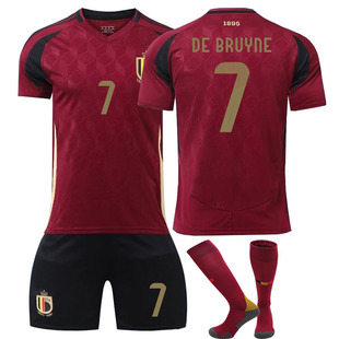 2024 European Cup Belgium home jersey No. 7 De Bruyne football uniform suit customized new short-sleeved team uniform