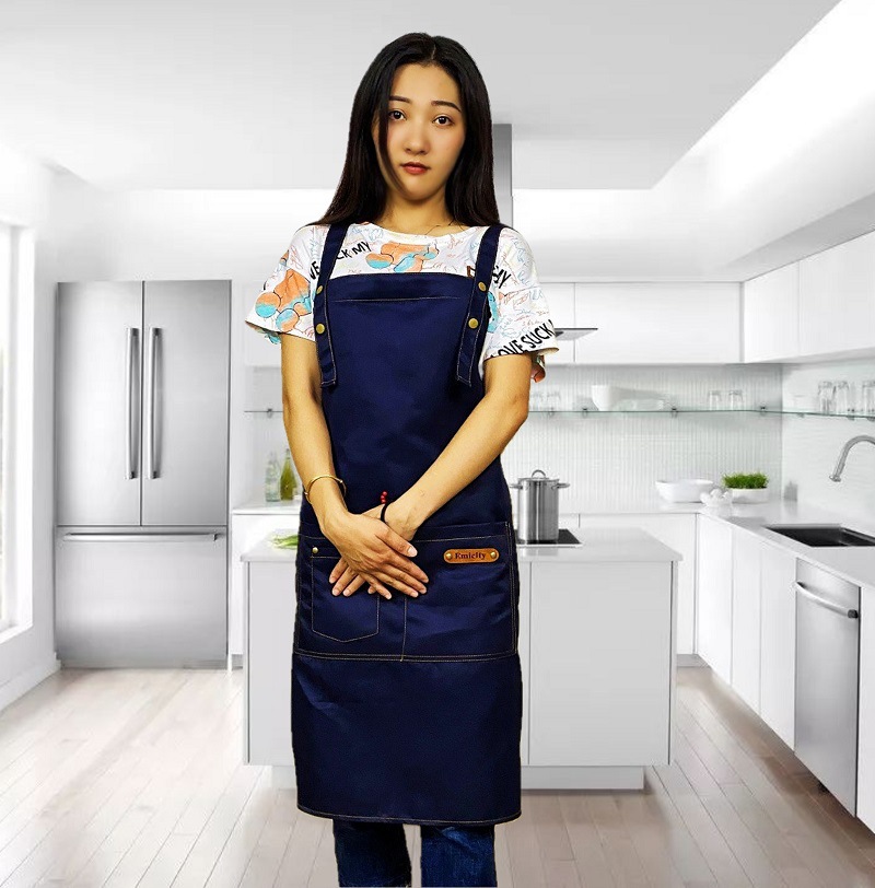 Venta al por mayor hogar cocina cintura impermeable algodón lienzo Comercio exterior transfronterizo Amazon impresión adulto coreano delantal