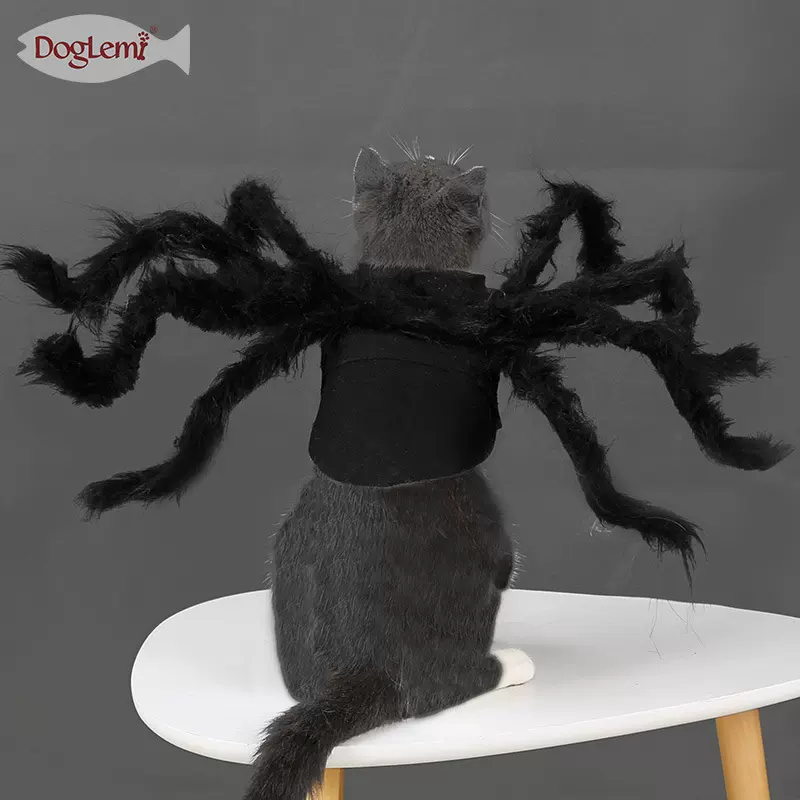圣诞节宠物衣服蜘蛛仿真毛绒狗狗服饰万圣节派对搞怪猫咪饰品装扮