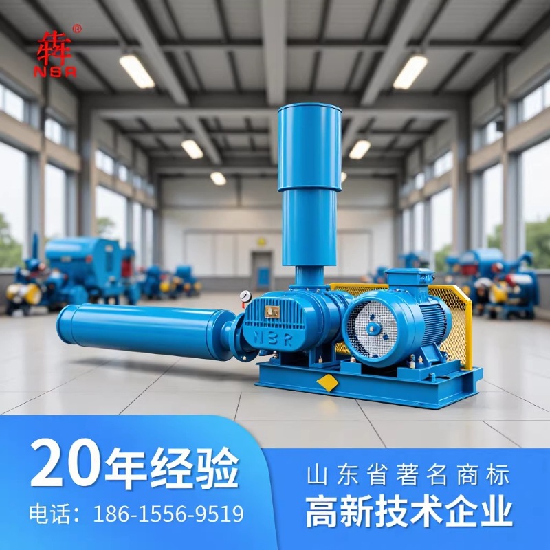 粮食面粉输送用罗茨风机输送鼓风机噪音低山东三牛风机罗茨鼓风机