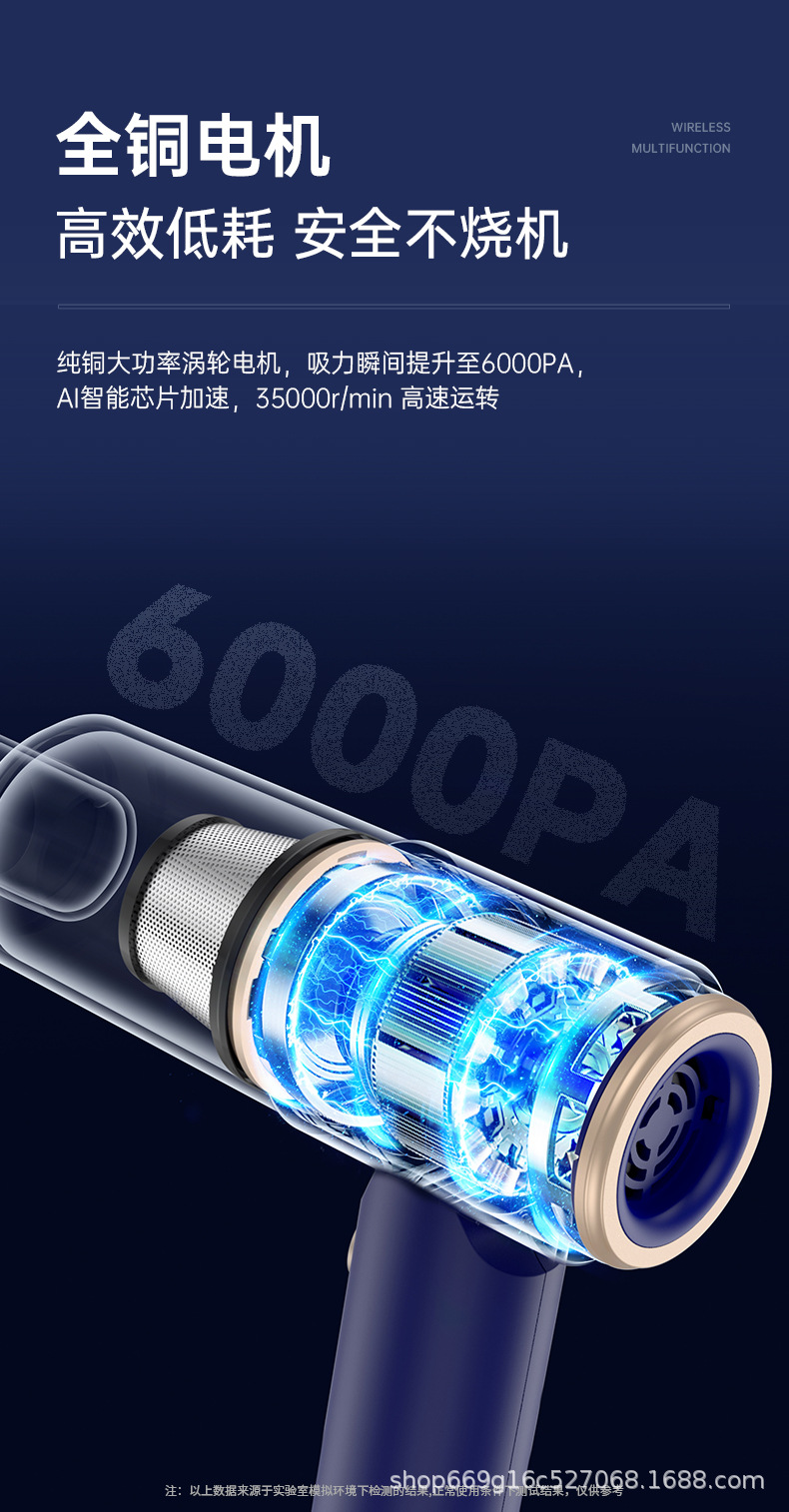 Multifunctional Portable Handheld Wireless Dust Blower with High Suction Power for Car and Home Use, Integrated Suction and Blowing Car Vacuum Cleaner