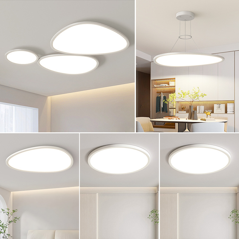 Lámpara de nube lámpara de sala de estar minimalista lámpara principal de techo de guijarro lámpara moderna y simple Zhongshan lámparas de casa 2025 nueva