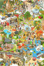 手绘版开心小镇未来城市木质5000片成人拼图1000儿童益智动漫玩具