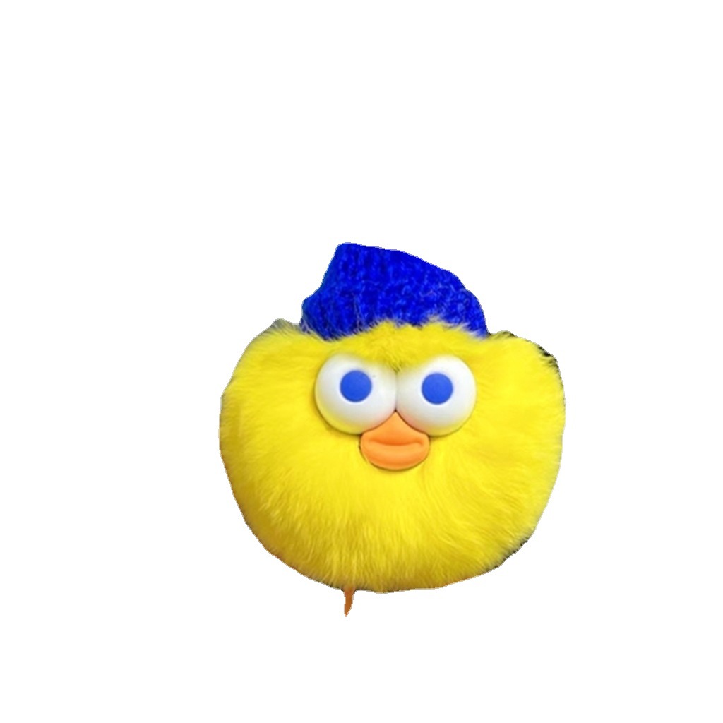 Real Rex conejo piel divertido bola elfo llavero ojos grandes pato muñeca regalo llavero bolsa colgante