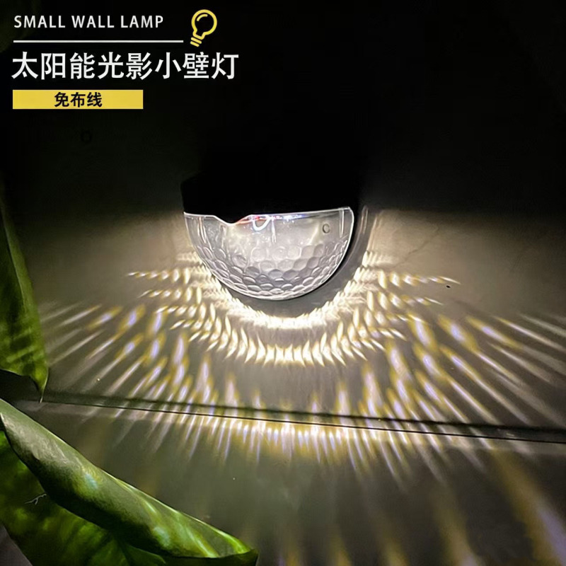 New Water Drop Wall Lamp Solar Semicircular Fence Lamp Led Floodlight Wall Washer Light Step Light Shadow Fence Lamp