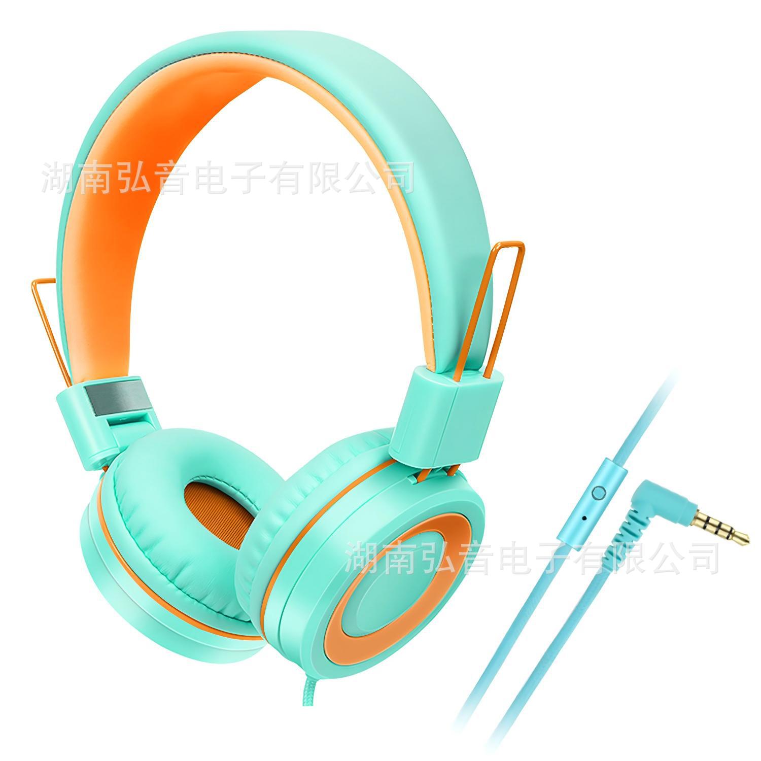 Audífonos de Diadema para Niños de Piel de PU Con Cable y Micrófono para Aprendizaje y Clases en Línea