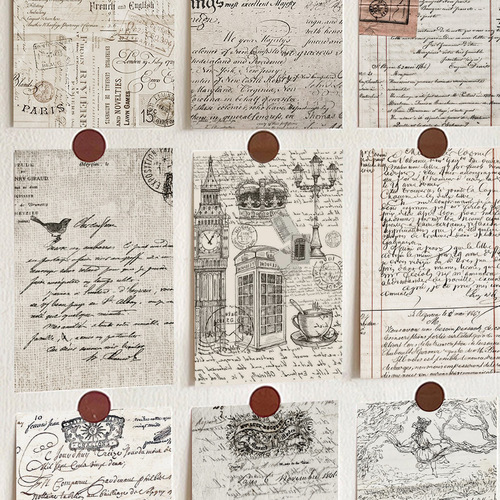 10 Retro Letter Cards Postcards English Handmade Diary Room Interior Wall Decor Material
