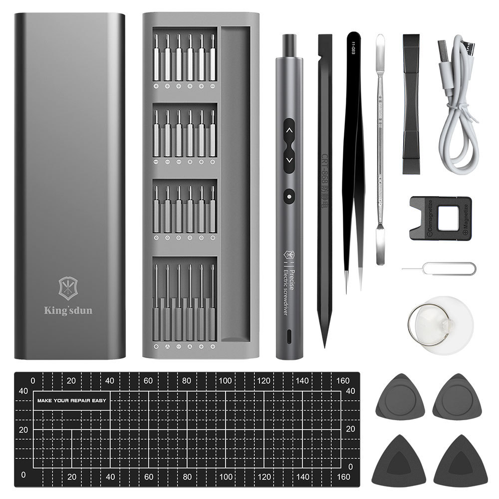 Kingshidun 62-en-1 destornillador eléctrico último producto digital electrónico desmontaje reparación herramienta combinación traje