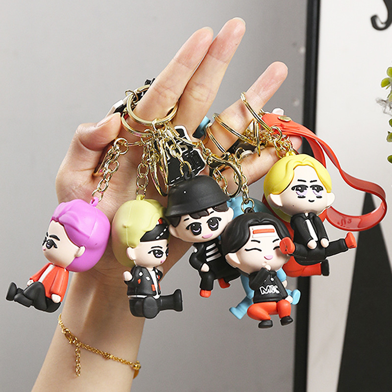 Bts Bts Spot K-Style Creative Pendant Q Version Cute School Bag Keychain Manufacturer Wholesale