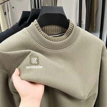 男士卫衣加绒加厚半高领2024秋冬季保暖内搭打底衫抓绒上衣潮男T