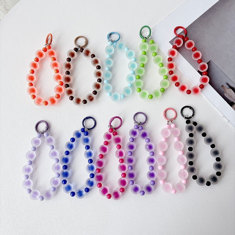New matte beaded phone chain from ins, wholesale popular phone pendant, DIY jewelry pendant, keychain beads