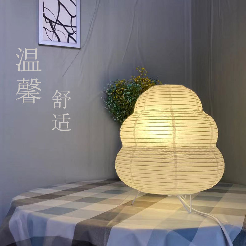 Japanese modern minimalist bedside paper lantern table lamp factory direct sale cross-border supply creative personalized origami lampshade