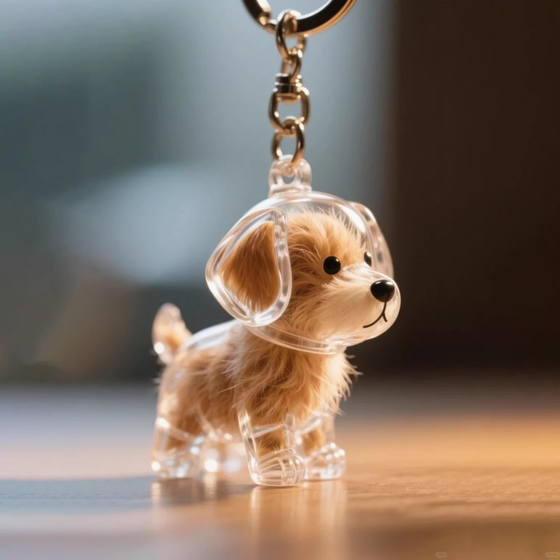 子猫と子犬透明毛収納ボックスかわいい動物毛玉収納ペンダント装飾記念ダストボックスギフト|undefined