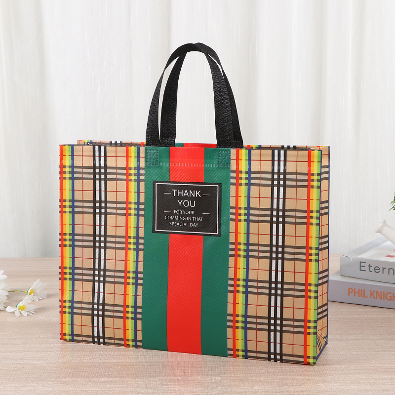 Bolsa de compras de ropa no tejida impresión creativa almacenamiento bolsas de tela no tejida al por mayor bolsas de mano de gran capacidad cubiertas por película tridimensional