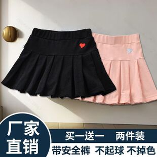 Girls' Pleated Skirt Pants with Safety Shorts Versatile Children's Anti-Exposure Half Skirt Summer for Middle and Large Children Korean Style