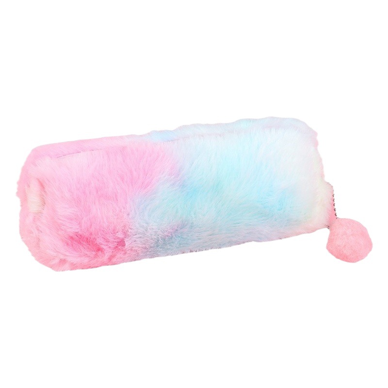 Estilo coreano chica corazón ins caja de lápiz de color caramelo chica japonesa Linda caja de papelería de felpa estudiante de la escuela primaria caja de lápiz