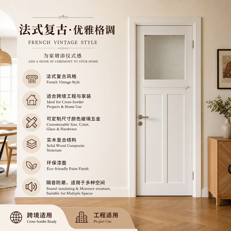Medieval-Style Indoor Wooden Door, French Retro Bedroom Door, Light Luxury Niche Design, Soundproof, Environmentally Friendly Solid Wood Composite Door Medieval-Style Indoor Wooden Door, French Retro Bedroom Door, Light Luxury Niche Design, Soundproof, Environmentally Friendly Solid Wood Composite Door