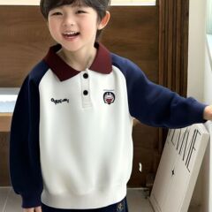 男童卫衣春秋款2025新款儿童秋装帅气POLO衫男孩秋季运动长袖上衣