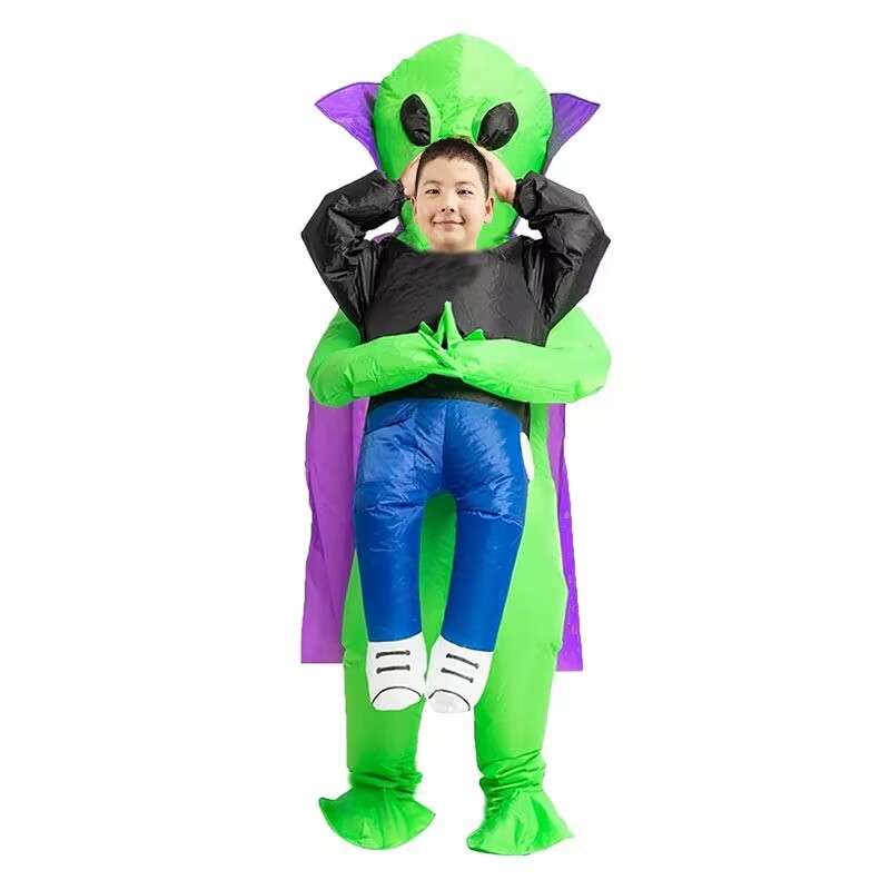 Disfraz de Halloween para bromas transfronterizas, divertido disfraz de fantasma verde de Amazon, disfraz inflable de alienígena.