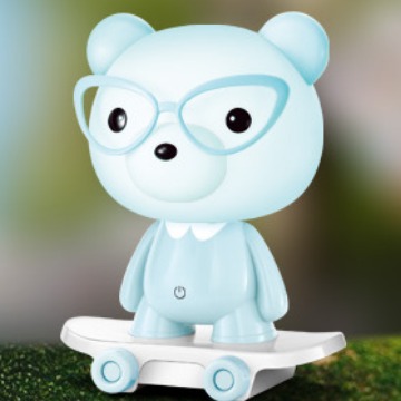 Lámpara de escritorio de oso deslizante de aluminio de aluminio dormitorio luz de noche cabecera mini bebé LED luz de noche táctil lámpara de escritorio enchufable tres velocidades