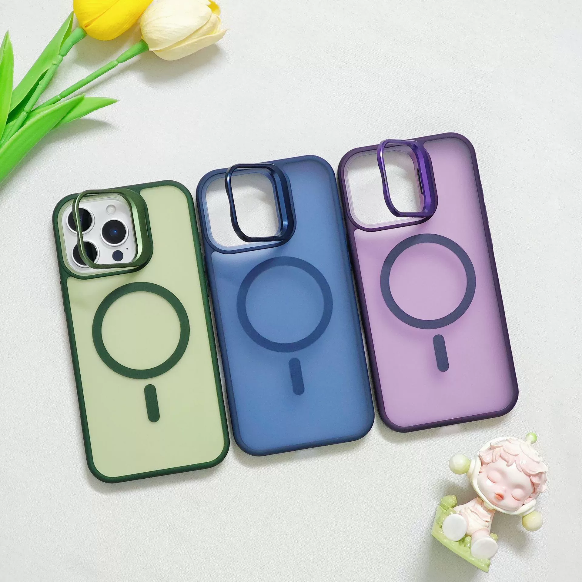 Чехол для телефона (совместим с Apple) для серий iPhone 11–17, магнитное кольцо-объектив, защита от падения