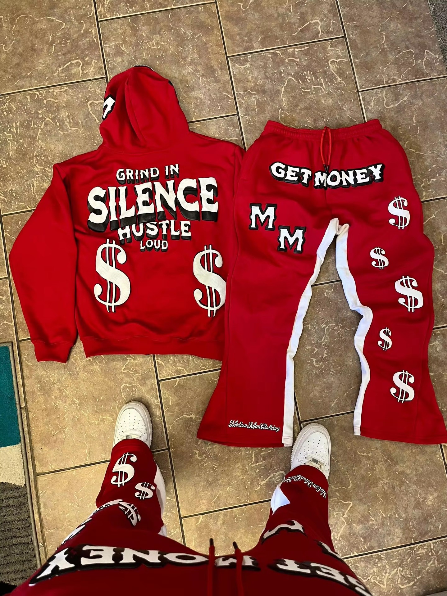 2024 New Letter Print Hoodie Jacket Hooded Top Harajuku American Street Style Hip Hop Set_voghion.com