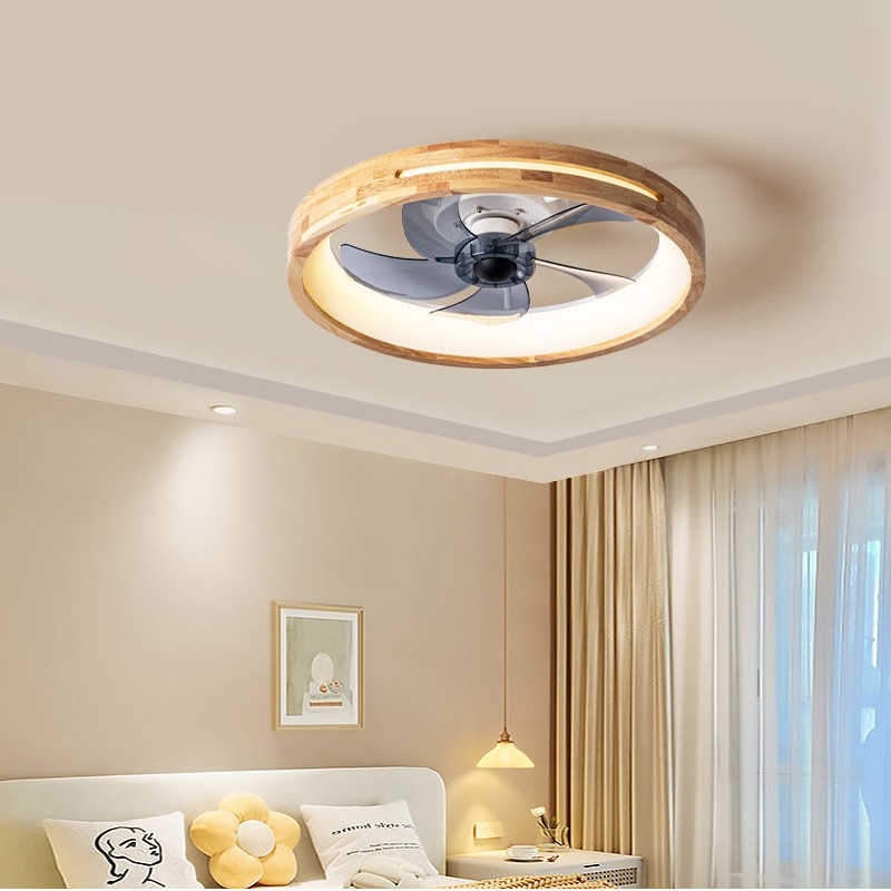 Lámpara Ventilador de Techo de Madera y Acrílico, Control Inteligente por App, para Sala de Estar y Dormitorio image 5