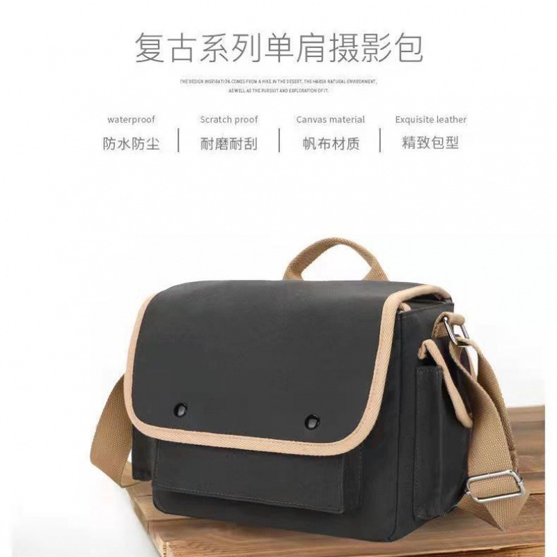 (2개) 카메라 가방 캔버스 SLR 휴대용 어깨 가방 미러리스 카메라 가방 레트로 미러리스 가방 SLR 어깨 제조 업체 도매