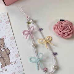 オリジナル少女蝶結びccdカメラ掛けお姫様携帯電話飾り手首チェーン小衆ins数珠甜妹